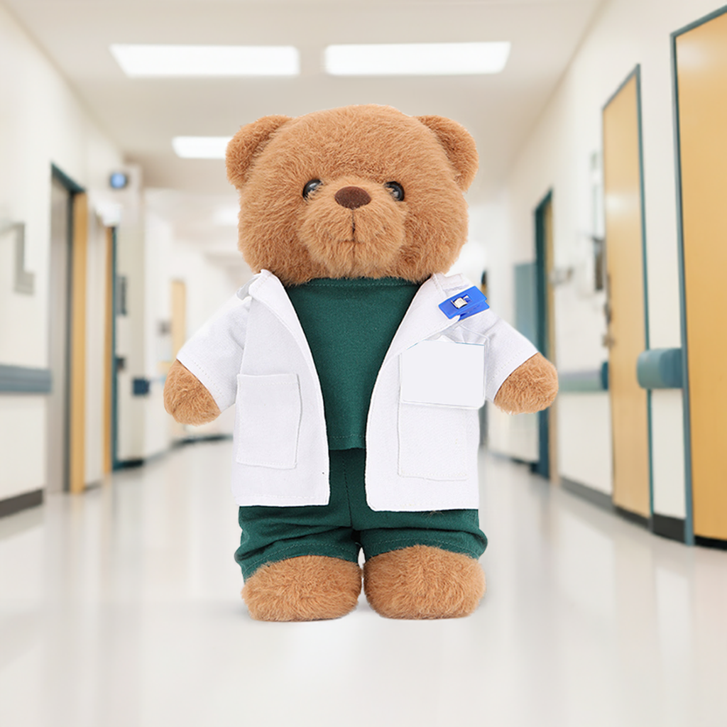 Profetoy Doctor Bear, Height 12 Inches, Perfect for Cuddling