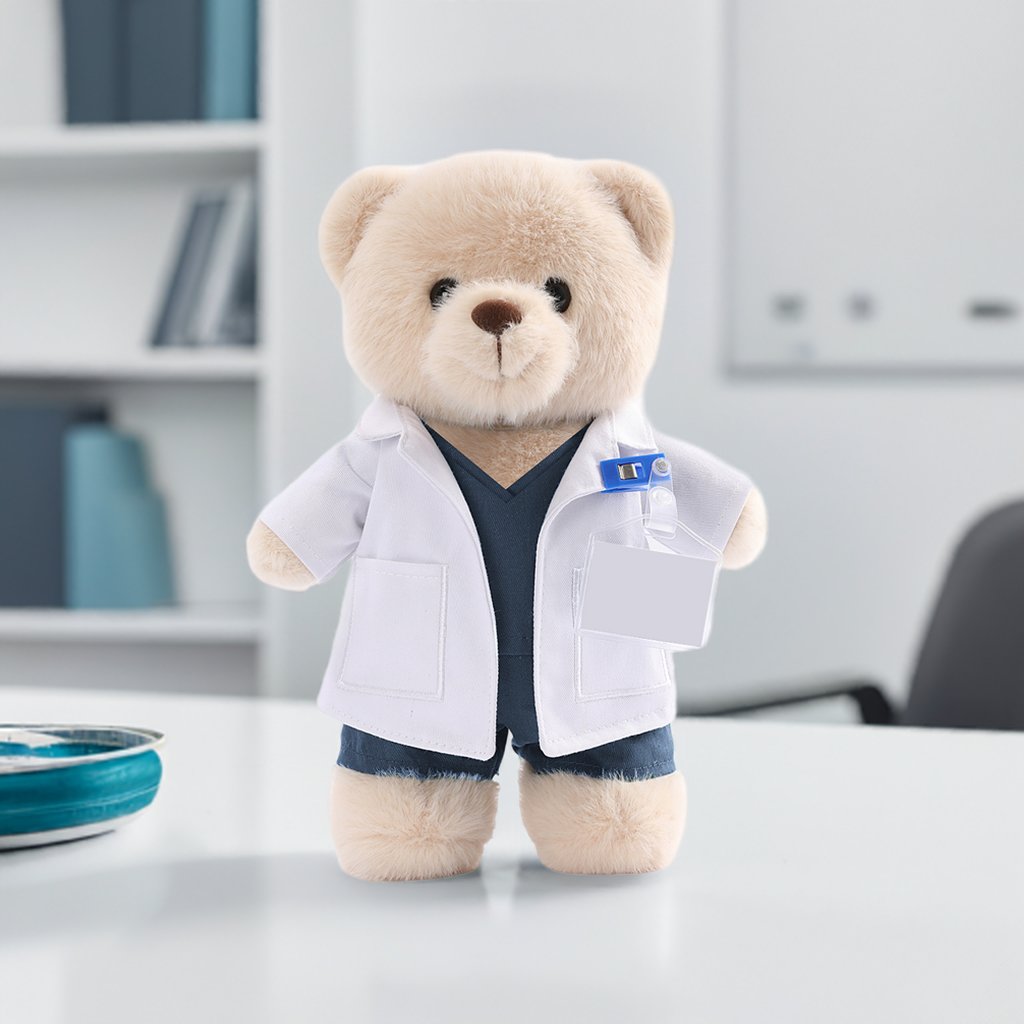 Profetoy Doctor Bear, Height 12 Inches, Perfect for Cuddling